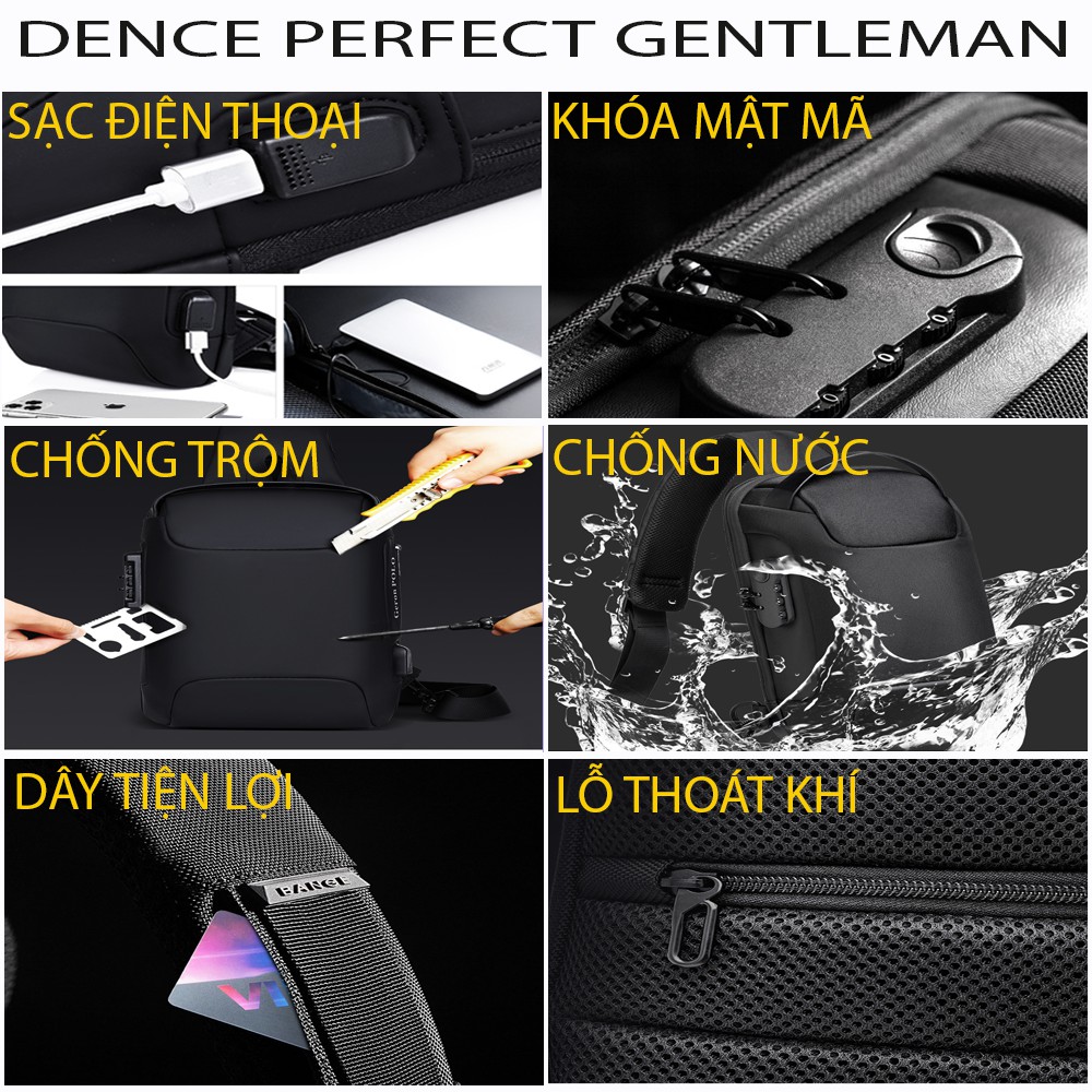Túi đeo chéo nam nữ đi chơi hàng hiệu chống nước khóa số chính hãng 1 quai -  DT510 | BigBuy360 - bigbuy360.vn
