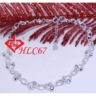 Lắc chân tròn 2 bi bạc 925 hlc67