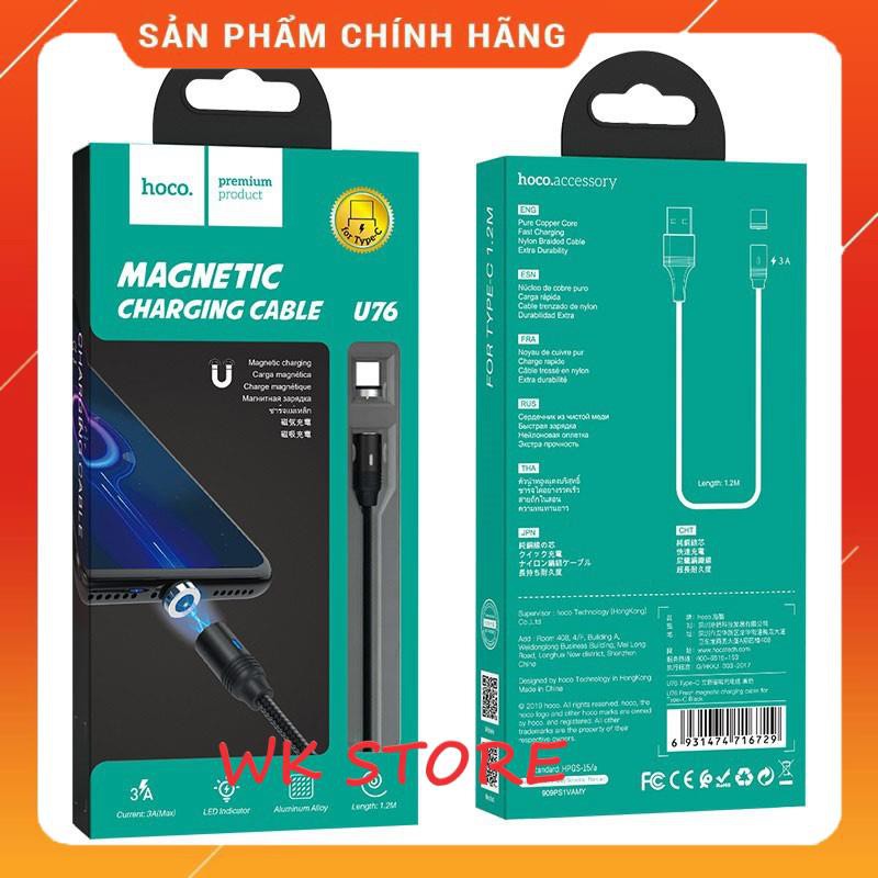 Cáp sạc nam châm HOCO U76 (Micro, Lightning, Type C),BH 1 năm