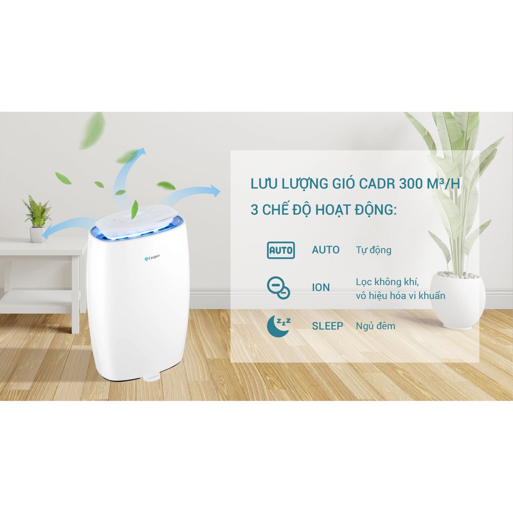 [Chính hãng] Máy lọc không khí Casper AP-300MAI, thương hiệu Thái Lan, bảo hành 3 năm toàn quốc , lỗi 1 đổi 1