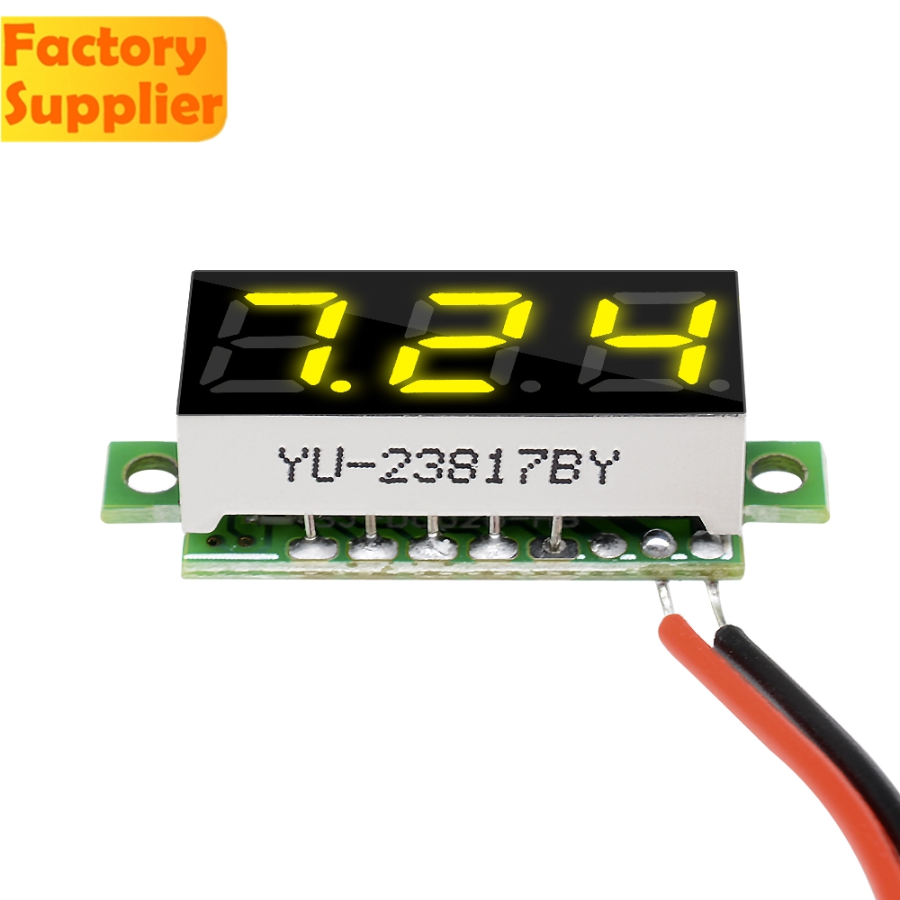 Vôn kế điện tử PCBFUN mini màn hình LCD 0.28 inch DC 2.5-30V hai dây tiện lợi