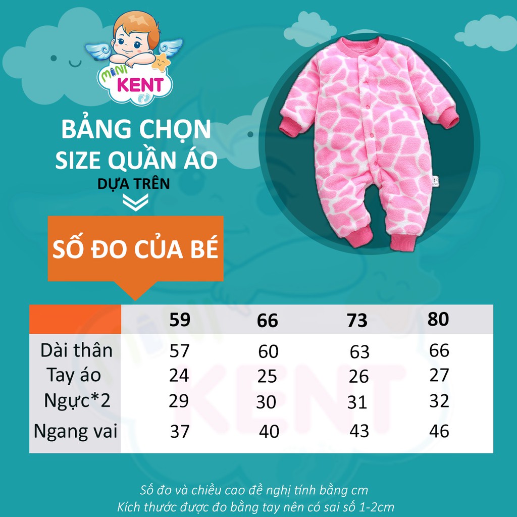 Body băng lông cực ấm cho bé mùa đông