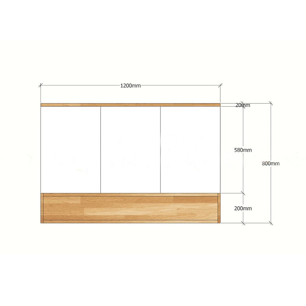 Tủ bếp treo tường 3 cánh thiết kế đơn giản, tiện dụng cho không gian nhà bếp 1m2 (TB-11)