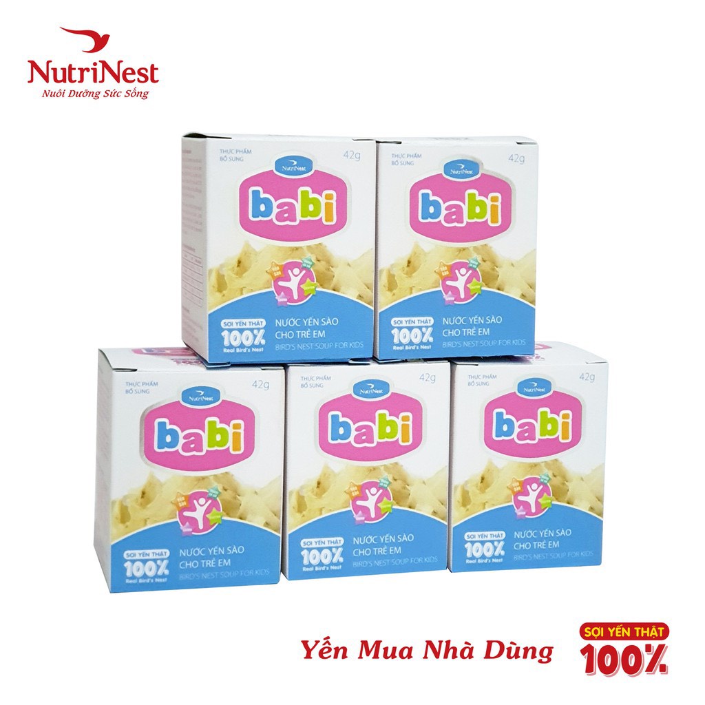 {Tặng 1 Hũ cùng loại } Combo 5 hũ Yến sào Baby Kids của Nutrinest- 100% yến thật