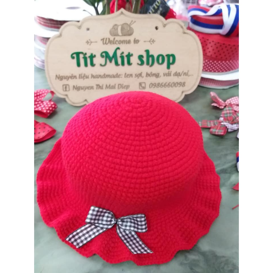 Ruy băng kẻ trang trí mũ, làm đồ handmade