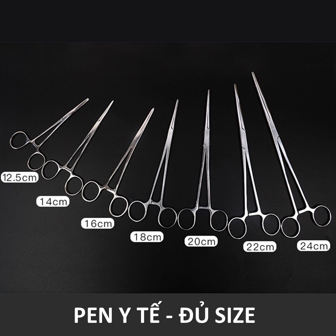 Pen y tế gắp gạc bông gòn dùng trong sơ cấp cứu vệ sinh vết thương đủ size pen thẳng không mấu
