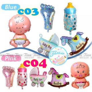 Set 5 bóng sinh nhật bé trai bé gái - bóng lẻ trang trí thôi nôi