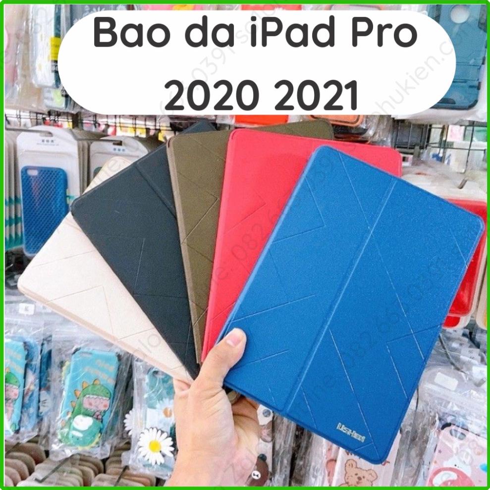 Bao da i Pad pro 2020 / i Pad pro 2021 (11 inch và 12.9 inch) chất da đẹp, chống đỡ xem phim, có ngăn đựng thẻ tiện lợi