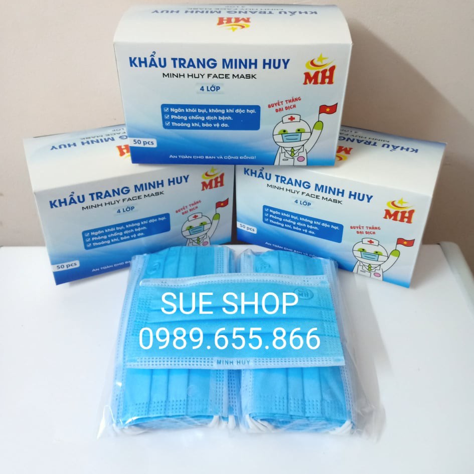 Hộp 50 cái khẩu trang y tế Minh Huy chuẩn hãng