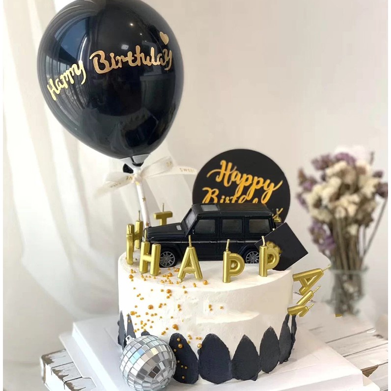 Bong Bóng Cao Su 5 inch Màu Đen Trang Trí Bánh Kem