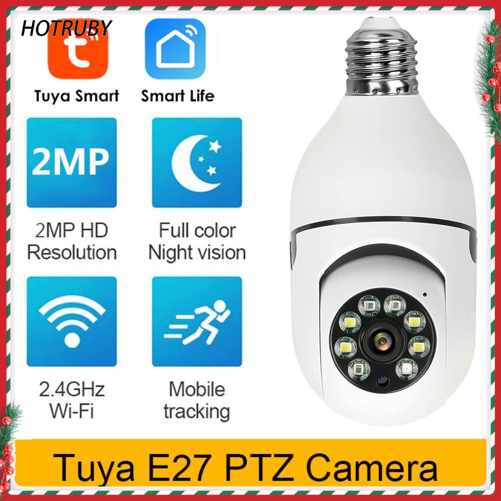 Camera an ninh 2MP Tuya E27 Wifi 1080P IP PTZ IR tự động nhìn ban đêm | WebRaoVat - webraovat.net.vn
