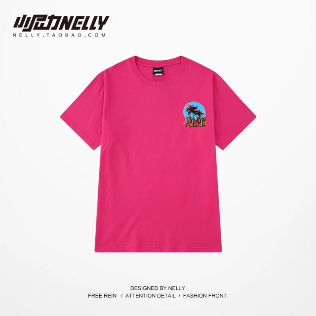 Áo phông nelly heybig hồng hawai (có sẵn)