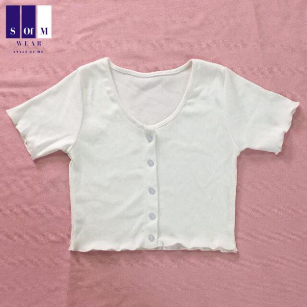 Áo Croptop SOfM WEAR nút giả (HỒNG, TÍM) - 708