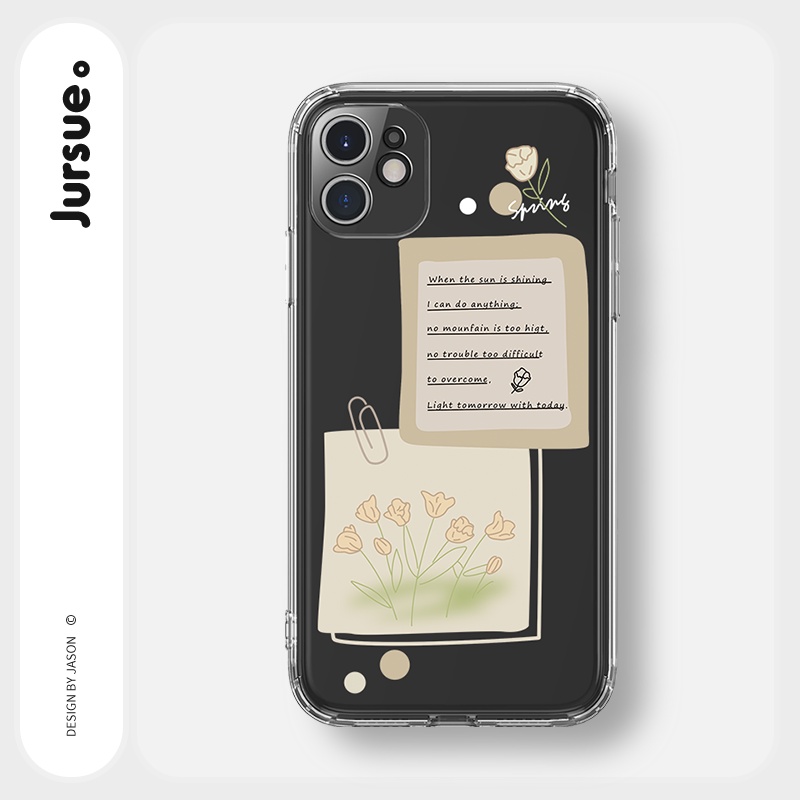 Ốp lưng JURSUE viền vuông hình dễ thương đẹp ngộ nghĩnh cho iPhone 13 12 11 Pro Max SE 2020 X XR XS ip 8 7 6 6S Plus Y31