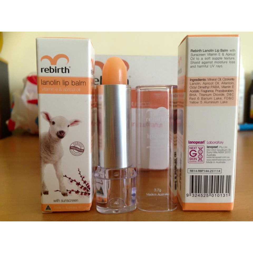 Son dưỡng môi nhau thai cừu chống khô và nứt nẻ Rebirth Úc