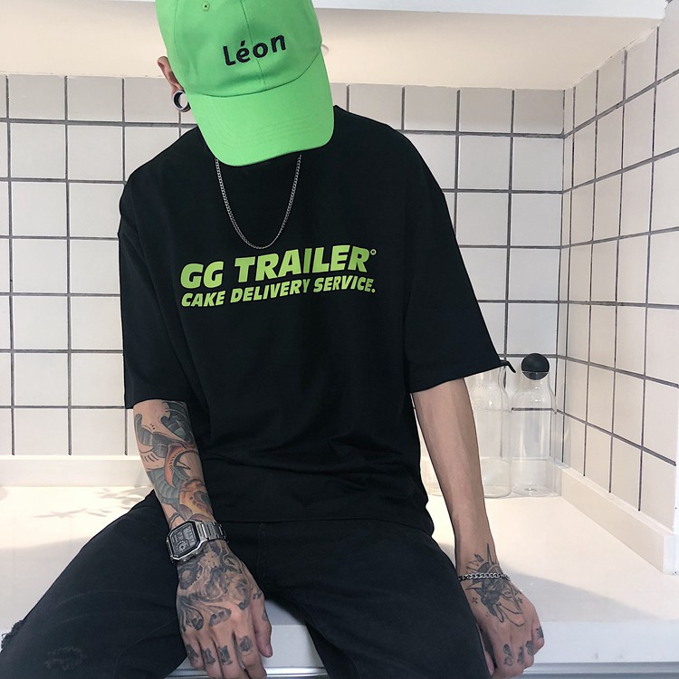 Áo thun tay lỡ unisex GG TRAILER, áo phông form rộng (V92)