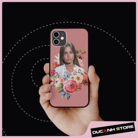 Ốp lưng iphone SAMSUNG hình a girl with pink flowers collage đẹp cạnh vuông  cho các dòng iPhone PAP20211112
