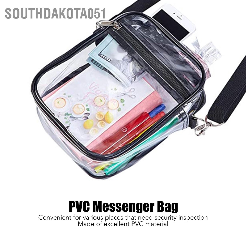 Hàng HOT Túi Messenger đeo vai trong suốt chất liệu PVC Bụi bẩn chống nước【Southdakota051】