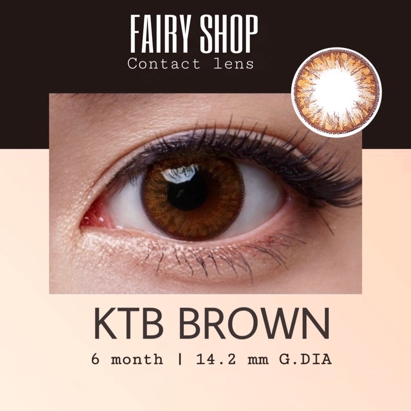 Áp tròng nâu pha lê KTB BROWN 14.2mm - Kính Áp Tròng FAIRY SHOP CONTACT LENS độ 0 đến 6