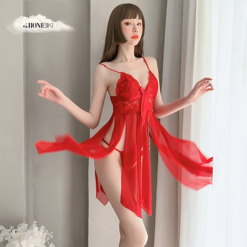 Đầm ngủ Sexy - Váy ngủ xẻ mảnh gợi cảm nóng bỏng dành cho nữ HONIBIKI Mã VN09 | BigBuy360 - bigbuy360.vn