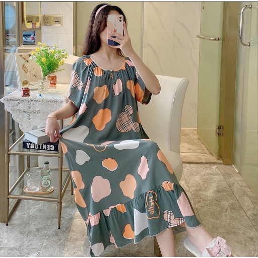 Váy lanh bầu siêu mát hàng đẹp - Đầm ngủ mặc ở nhà nữ cao cấp sau sinh cho con bú ti Bigsize thời trang mùa hè giá rẻ