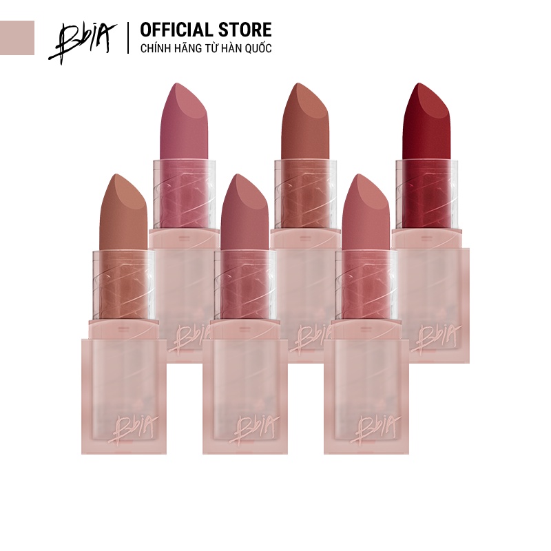 Combo Trọn Bộ 6 Son Thỏi Lì Bbia Last Powder Lipstick Version 2 3.5g/Thỏi