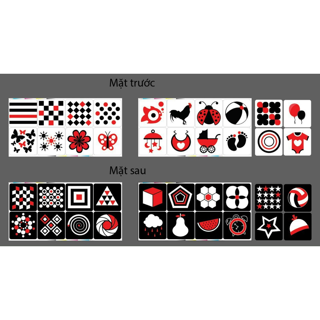 Flashcard - Kích thích thị giác Cho bé 0-1 tuổi+ theo phương pháp giáo dục sớm (Việt Hà)