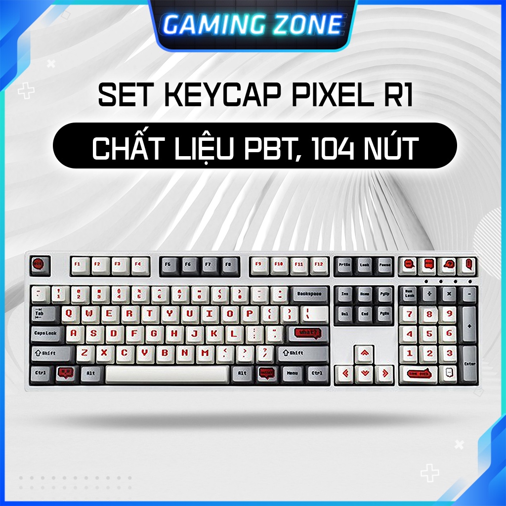 Keycap bàn phím cơ Caribe/Pixel/VideoGame/User nhựa PBT 108 phím siêu đẹp