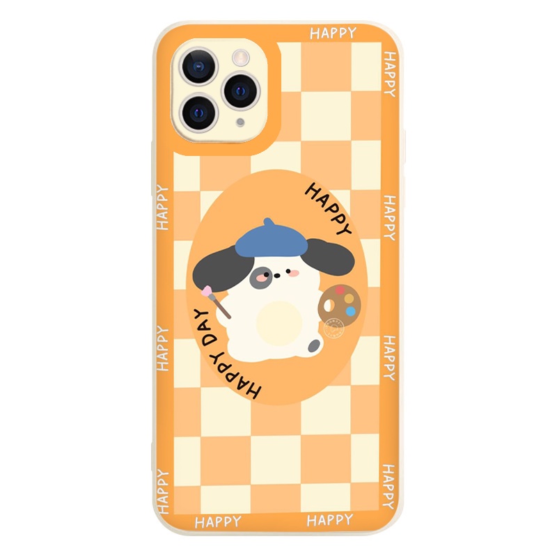 Ốp lưng iphone gấu happy day drawing đủ mã viền vuông iPhone 13 12 11 Pro Max 7/7Plus/8/8Plus/X/Xs/Xs Max/11/11pro
