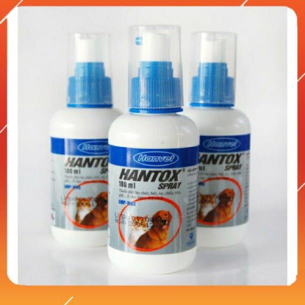 Xịt trị ghẻ ve bọ chét Hantox - Spray cho Chó mèo - 100ml - hiệu quả lâu dài