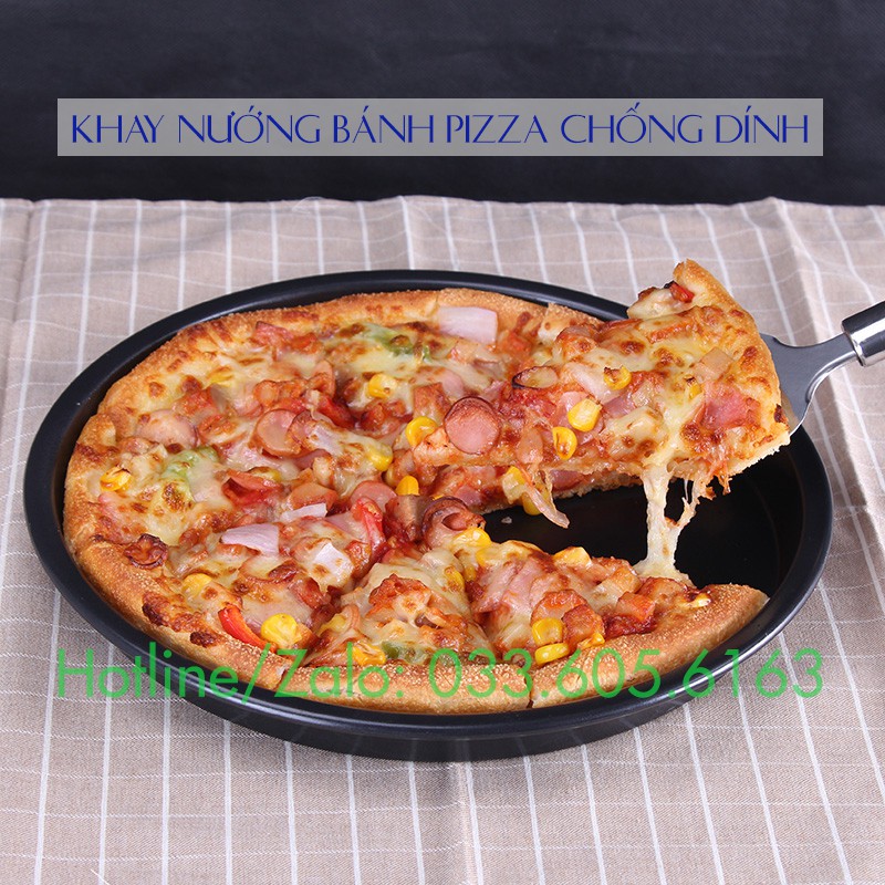 Khay nướng bánh pizza có lớp chống dính 16cm - 18cm - 20cm - 22cm - 24cm - 26cm