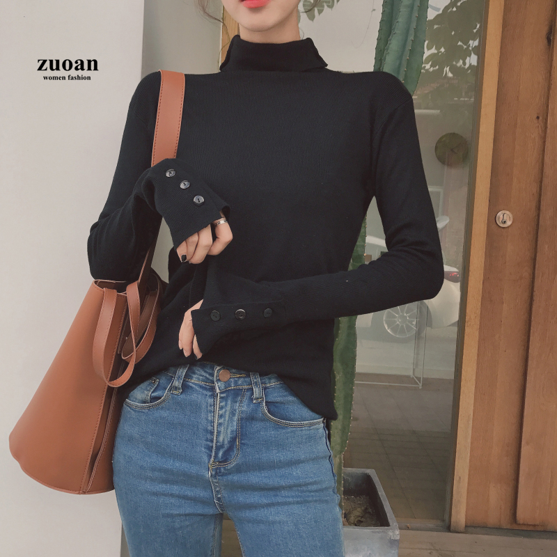 SUXI Áo Len Dài Tay Cổ Cao Thiết Kế Mới Thời Trang Mùa Thu Theo Phong Cách Hàn Quốc Cho Nữ