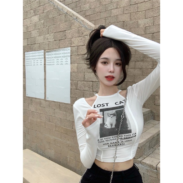 Porozi  Áo thun  tay dài hở vai thời trang quyến rũ cho nữ