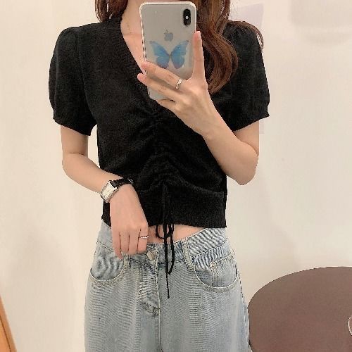 Áo Thun Ngắn Tay Dáng Ngắn Màu Trắng Phong Cách Thời Trang Cho Nữ WT-TX-201