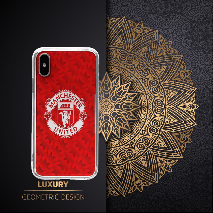 Ốp bóng đá logo Man utd ốp lưng nhựa dẻo nền đỏ clb manchester dành cho Iphone 5 đến 12 promax FOO20210227