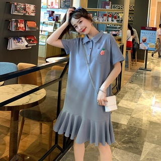 NSCATY-Váy bà bầu đầm bầu thời trang đầm suông size lớn phiên bản hàn quốc