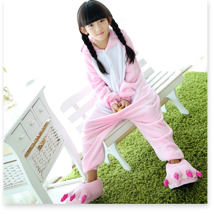 Mùa Thu Đông Trẻ Em Lợn Hồng Đồ Ngủ Động Vật Trang Phục Cosplay Hoạt Hình Bộ Đồ Ngủ Onesie