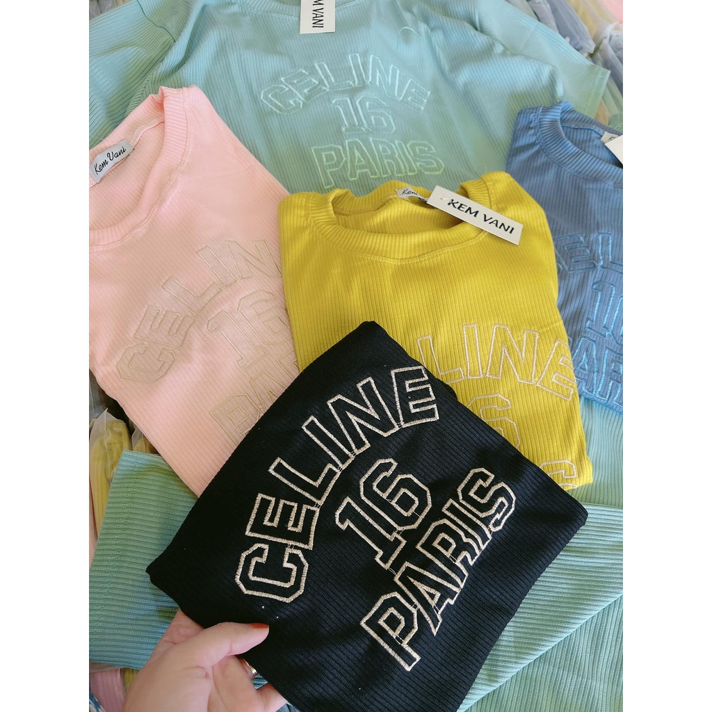Đồ bộ nữ, set đồ bộ quần baggy đai cao có túi và áo croptop ngắn tay form rộng THÊU CHỮ vải thun cotton gân borip dày