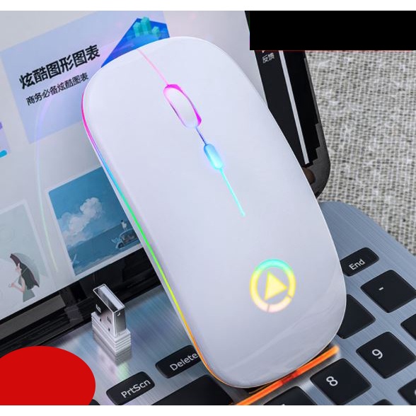 [BẢO HÀNH 1 NĂM] Chuột Không Dây Có Led Siêu Mỏng 2.4G không gây tiếng ồn chính hãng YINDIAO.