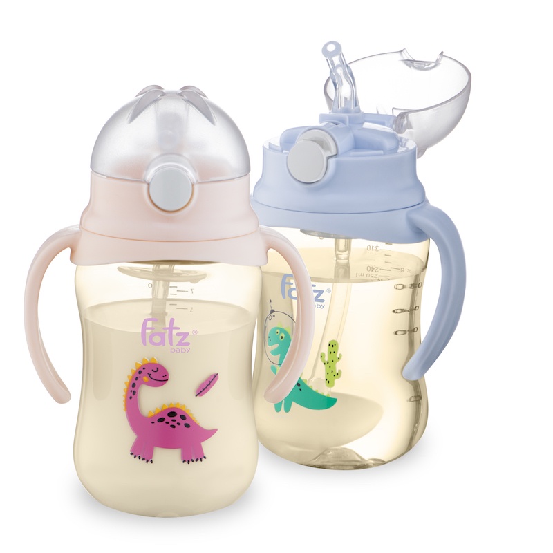 [Chính hãng] Bình Uống Nước Tritan Bật Hút 2 Tay Cầm Fatzbaby 250ml 6m+