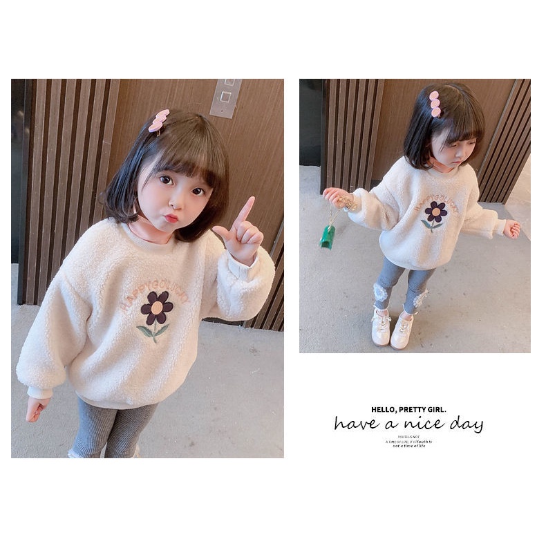 Áo sweater dài tay cổ lọ thời trang xinh xắn cho bé gái