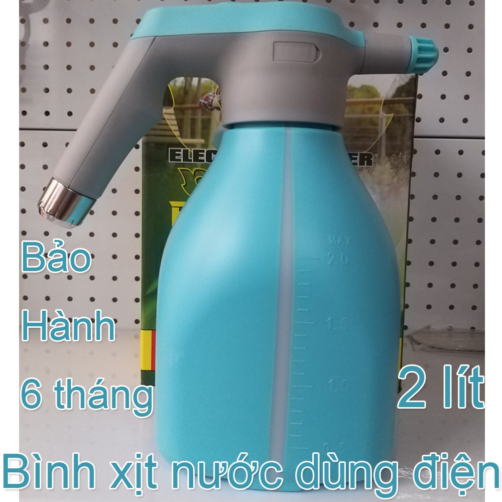 Bình xịt điện phun sương tưới hoa, cây cảnh mini 2 lít - Bình bơm thuốc sâu, tưới lan cầm tay bằng điện