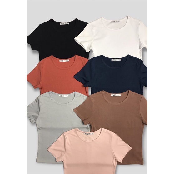 Áo Thun Gân Lụa Body Tay Ngắn - Ribbed Short Sleeve T-shirt • Storenyy