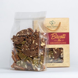 BÁNH BISCOTTI MIX VANI, TRÀ XANH, SOCOLA BAKER BAKING 500G