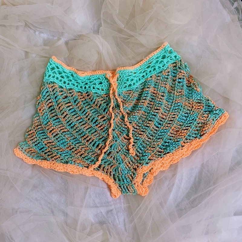Set Croptop Chân Váy Len Móc - Chân Váy Len - xanhlanhes