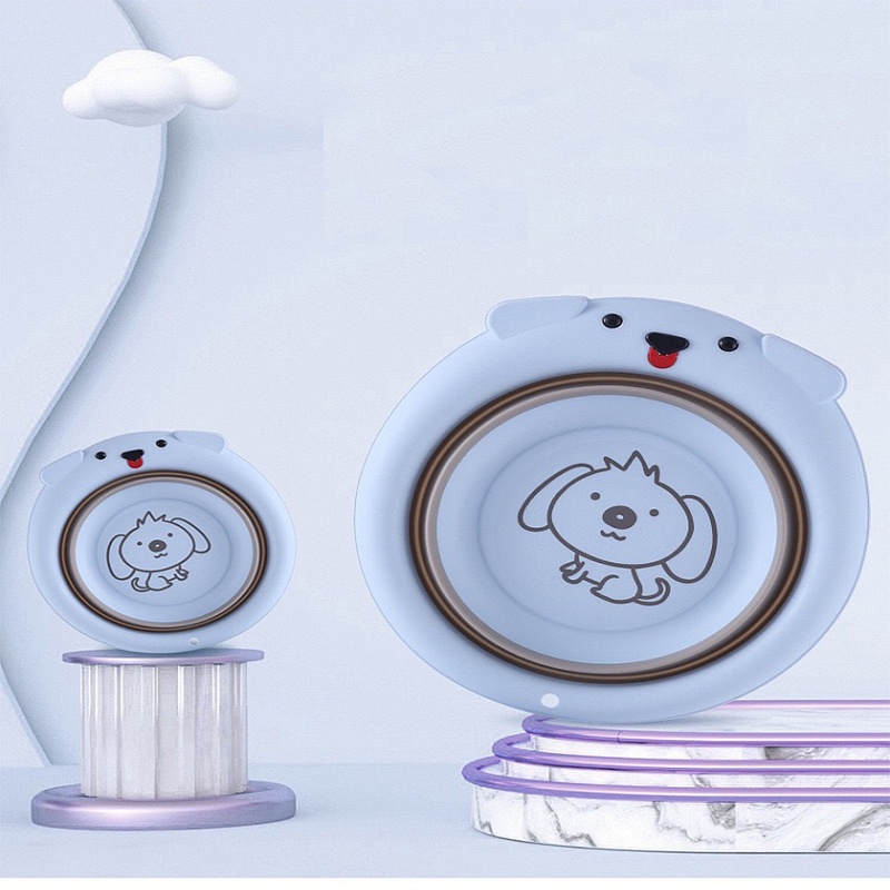 Chậu rửa mặt, chậu tắm gấp gọn cho bé sơ sinh hình ong/ cún dễ thương _ PK84