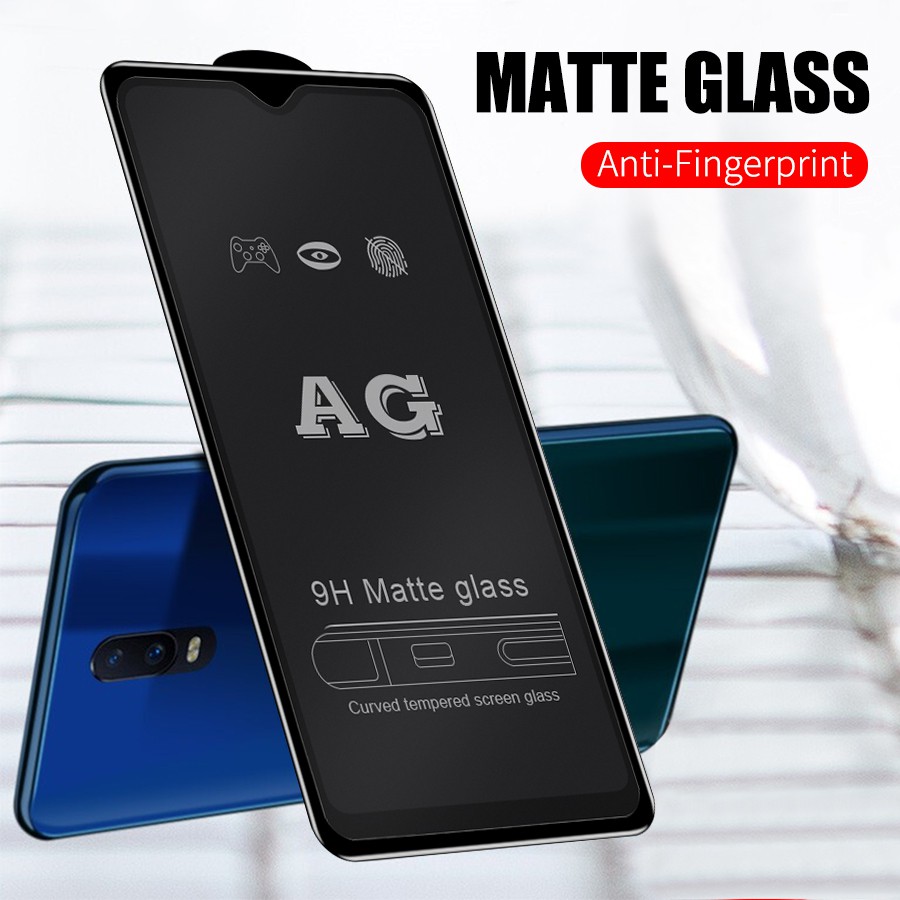 Kính cường lực chống vân tay AG Full Màn Hình cho OPPO F9 F11 Pro A5 A9 A53 A33 2020 A74 A54 5G A3S A5S A12 A12e A15 A15S A31 A52 A72 A92 A83 A93 Reno 3 4 5