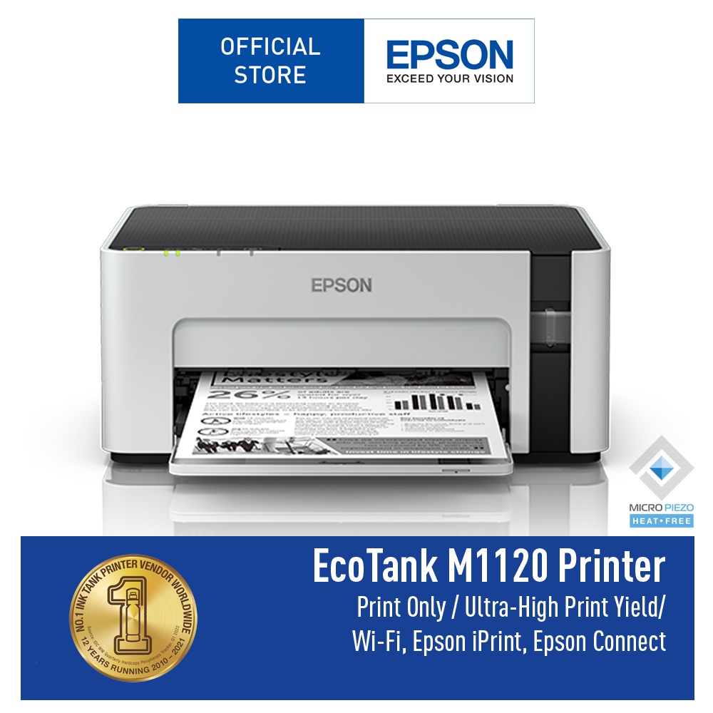 Máy in trắng đen đơn năng khổ A4 Epson EcoTank M1120