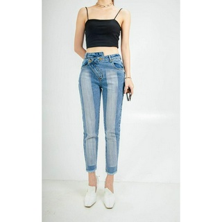 Quần jeans cài lệch mài tt cchat