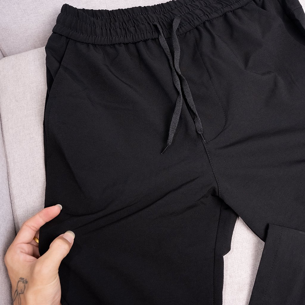 Quần dài thể thao nam ống suông vải gió thun hàn quốc cao cấp độ co dãn tốt không bai xù - D175